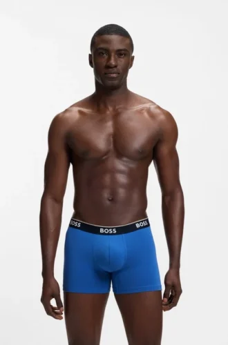 Trepack boxershorts med logotyp i midjan