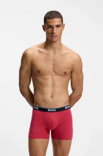 Trepack boxershorts med logotyp i midjan