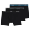 Trepack boxershorts med logotyp i midjan i stretchbomull