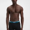 Trepack boxershorts med logotyp i midjan i stretchbomull