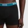 Trepack boxershorts med logotyp i midjan i stretchbomull