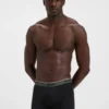 Trepack boxershorts med logotyp i midjan i stretchbomull