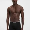 Trepack boxershorts med logotyp i midjan i stretchbomull
