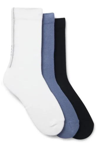 Trepack med strukturerade strumpor i normal längd