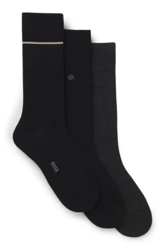 Trepack med strumpor i normal längd med logodetaljer
