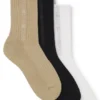 Trepack med strumpor med logotypband i normal längd