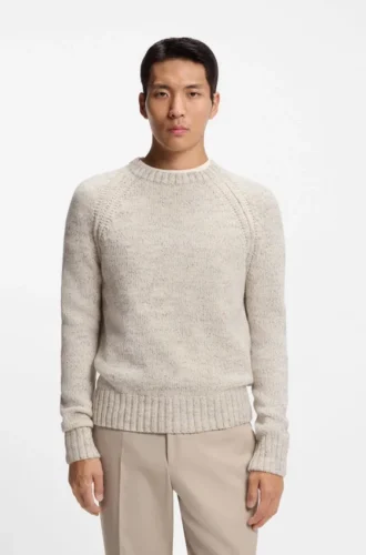 Tröja i kashmir och ull med tweed-effekt