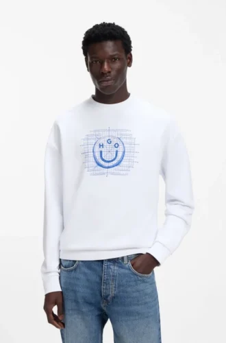 Tröja med logotyp i bomullsfrotté