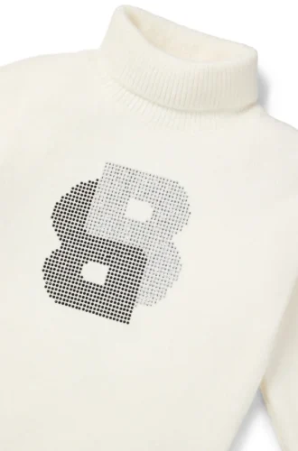 Tröja med polokrage och Double B-monogram i strass