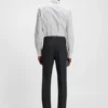 Tryckt slim fit-skjorta i bomullspoplin