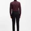 Tryckt slim fit-skjorta i bomullspoplin