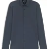 Tryckt slim fit-skjorta i funktionsstretch