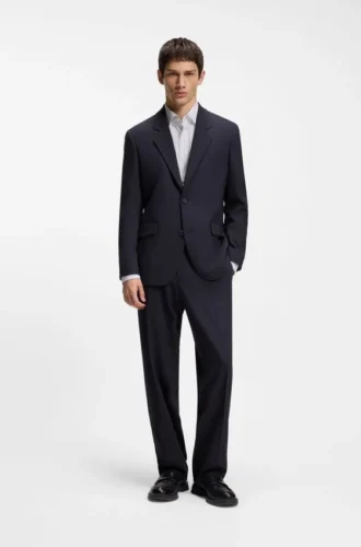 Tvådelad kostym i modern passform i stretchig twill