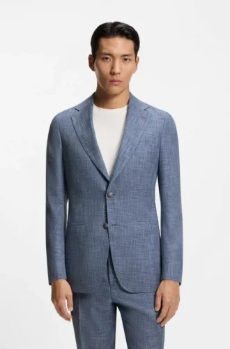 Tvådelad slim fit-kostym i bomull och nyull