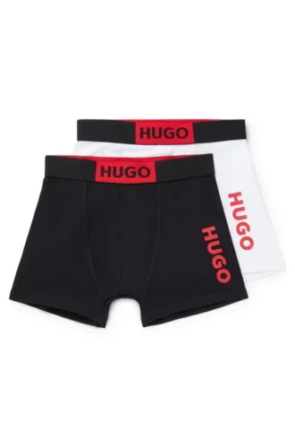 Tvåpack boxershorts i stretchbomull för barn med logotyp
