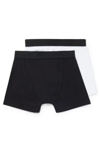 Tvåpack boxershorts i stretchbomull för barn med logotyp