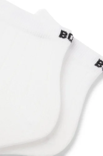 Tvåpack korta ribbade strumpor i bomullsblandning