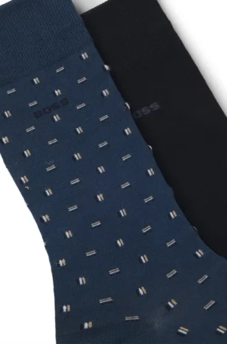 Tvåpack med bomullsblandade strumpor i normal längd