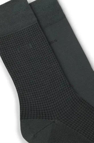 Tvåpack med bomullsblandade strumpor i normal längd