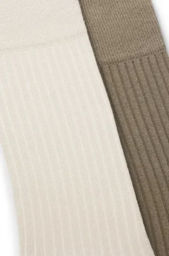 Tvåpack ribbade strumpor i normal längd