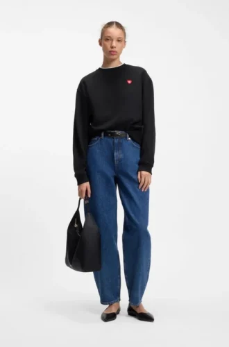 Unisex-sweatshirt i bomullsfrotté med hjärtlogotyp