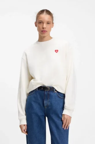 Unisex-sweatshirt i bomullsfrotté med hjärtlogotyp