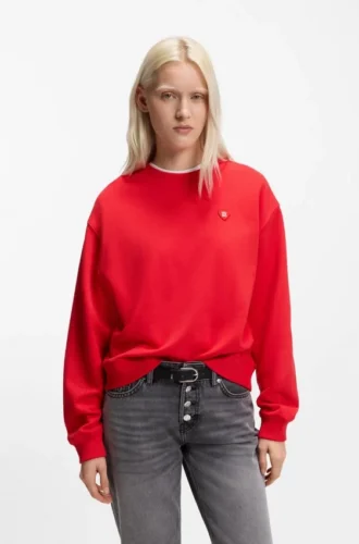 Unisex-sweatshirt i bomullsfrotté med hjärtlogotyp