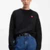 Unisex-sweatshirt i bomullsfrotté med hjärtlogotyp