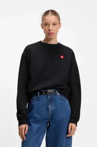 Unisex-sweatshirt i bomullsfrotté med hjärtlogotyp