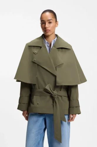 Vattenavvisande trenchcoat med bälte