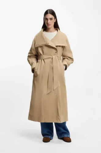 Överdimensionerad trenchcoat med vattenavvisande yta