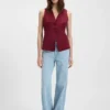 Väst i oversized-passform i stretchkrep Väst i oversized-passform i stretchkrep